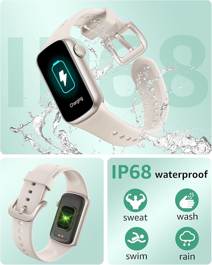 Fitness Tracker with Step Counter/Calories/Stopwatch, Activity HealthTracker with BloodPressure Heart Rate Monitor, Sleep Tracker, 137+Sport Modes, Pedometer SmartWatch, Gift for Women Men Starlight