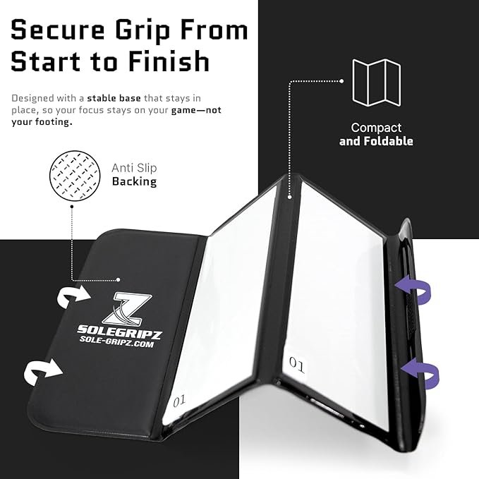 Portable Basketball & Volleyball Sticky Mat by Sola Athletics– Foldable, Reusable, Non-Slip Traction Board for Court Shoe Grip – Perfect for Hardwood Floors –60 Sticky Sheets