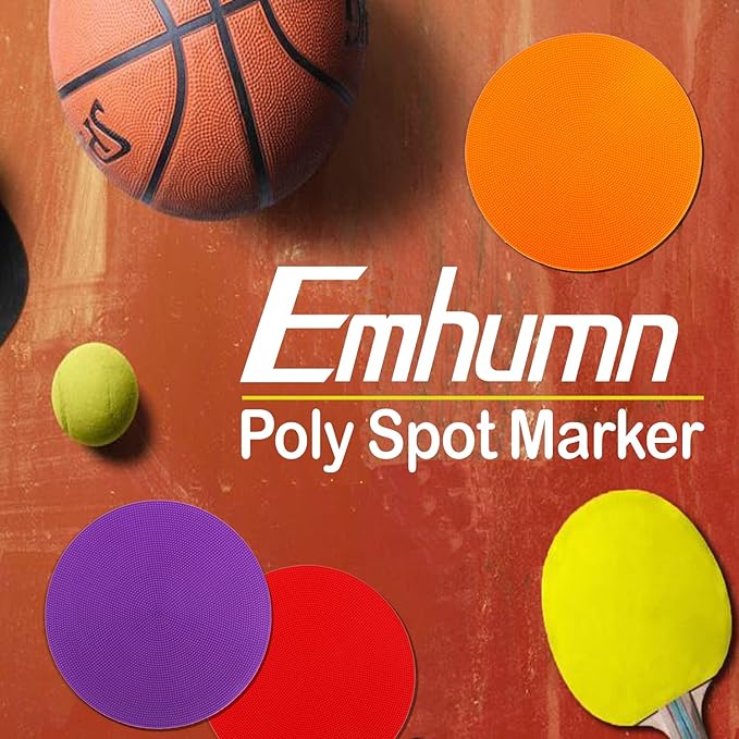 4inch & 9inch Poly Spot Markers for Agility Dot for Gym/PE Training, Dance, 6/12/24 Pcs Round Multiple Color & Size Rubber Non-Slip Spot Marker for Games, Floor Dots and Sport Activities