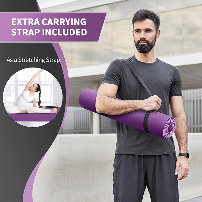 CAMBIVO Extra Wide Yoga Mat for Women and Men (72"/84"x 32"x 1/4") TPE Workout Mat, Non-slip Large Exercise Fitness Mat for Yoga, Pilates, Workout