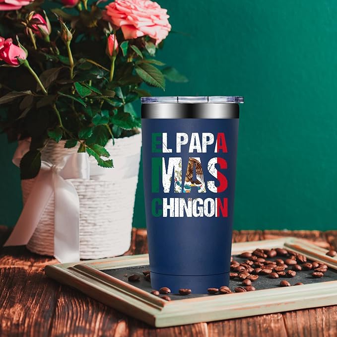 Regalo Para Papá - Regalo Para Papa Dia Del Padre - Mexican Dad Gifts for Christmas, Fathers Day - El Papa Mas Chingon Tumbler Cup 20 oz