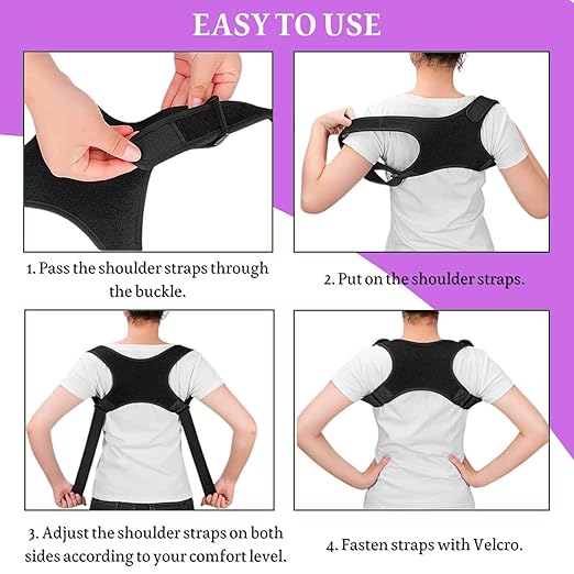 Posture Corrector for Men, Adjustable Back Support Brace, Comfortable Shoulder Brace, Breathable Posture Corrector for Women, Shoulder, Spine and Neck Pain Relief