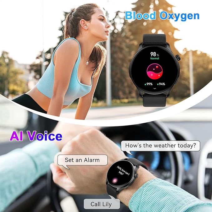 Smart Watch for Men Women Fitness: Waterproof Make Answer Call Digital Mens Watches Running Pedometer Step Tracker Smartwatch Android Phone iPhone Samsung Compatible Sleep SpO2 Heart Rate Monitor