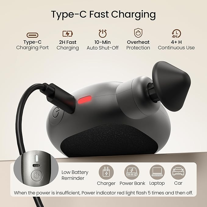 Pocket Mini Massage Gun, Mothers Day Gifts, Small Portable Massager for Travel | Quiet Handheld Electric Massage Gun for Neck, Face, Head & Muscle Relief | 4 Speeds, USB-C, Gift for Women & Men