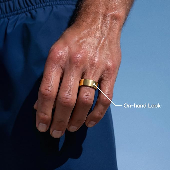 QALO QRNT Slim Smart Ring – Snug Fit – Size Up – Water-Resistant Titanium Fitness Tracker, Tracking for Sleep, Steps, HRV, Women’s Health, No Subscription Fee, iOS & Android Compatible (Gold, 12)