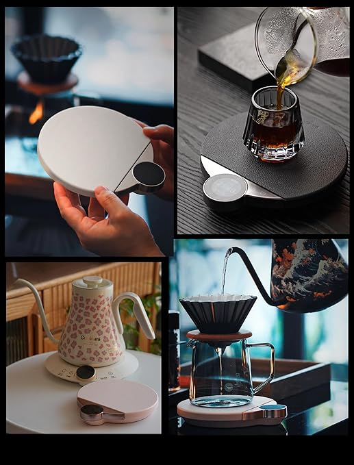 Cocinare Balance Pro Smart Coffee Scale with Timer and Water Flow Rate, Espresso Scale for Pour Over and Barista Brewing, Brew Assist Mode, 0.05g Precision, 3.5kg Digital Scale, App Control (Pink)