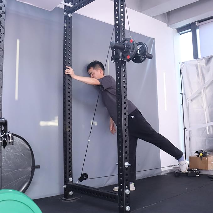 Pulley System Gym Power Rack Attachments Smith Machine Attachments Cable Pulley Attachments for Gym Home Cable Crossover Bench Press Deep Squat for 2" Olympic Barbell 2" Weight Plate
