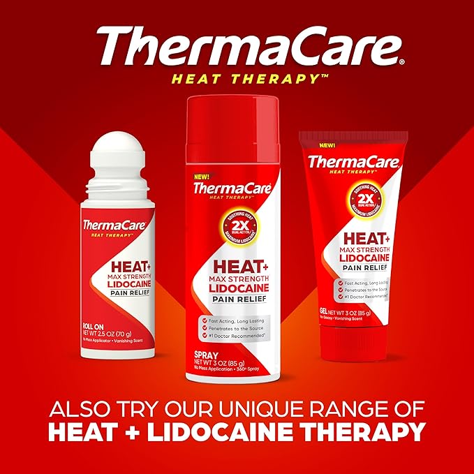 ThermaCare Portable Heating Pads - Adhesive, Disposable HeatWraps for Joint & Muscle Pain Relief - Multi-Purpose, Drug-Free Therapy with Flexible Fit (4-Count)