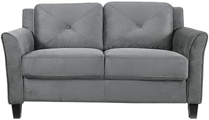 Lifestyle Solutions Harrington Loveseat, Dark Grey