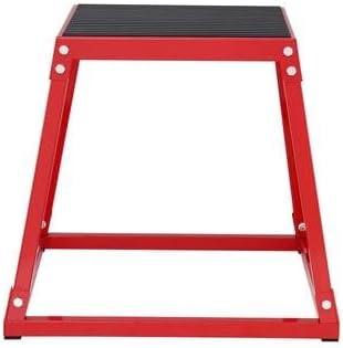 Happybuy 18" Plyometric Jump Box, Steel Plyo Box, Agility Platform, Anti-Slip Exercise Step Up Box for Home Gym Training, Conditioning, Strength, Red