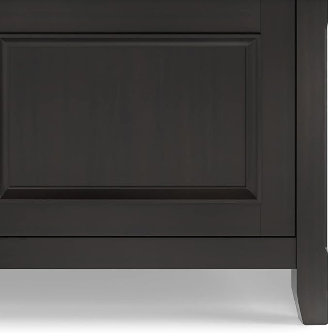SIMPLIHOME Amherst 72-inch Wide Solid Wood Low TV Stand in Hickory Brown, Transitional-Style Media Console for Living Room with Cable Management, Fits 80" TVs