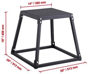 Happybuy 18 Inch Plyometric Jump Box, Steel Fitness Plyo Box, Anti-Slip Platform for Home Gym Training, Strength Conditioning, 500 lbs Capacity, Black