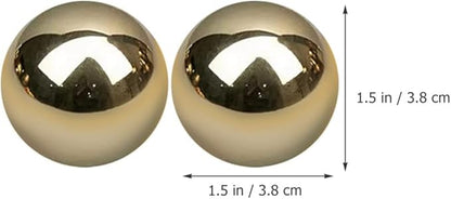 2Pcs Brass Exercise Ball 1.5 Inch Golden Solid Copper Metal Baoding Balls for Hand Therapy Stress Relief, Chinese Kung Fu Massage Acupressure Tool
