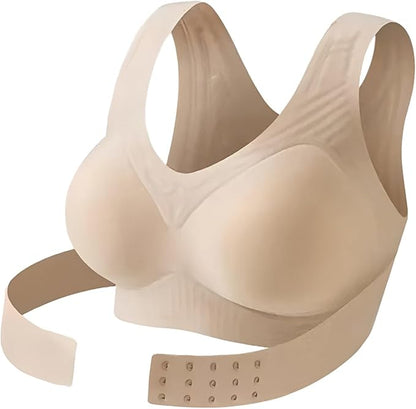 Posture Bras for Women Front Closure Wireless Posture Corrector Bra with Back Support Push Up No Underwire Bralettes