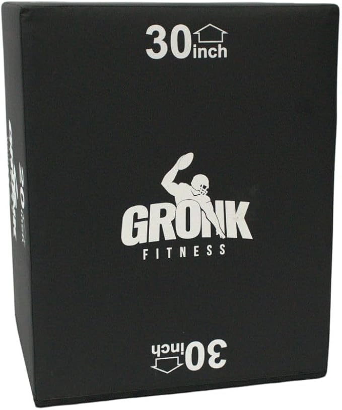 Gronk Fitness 3-in-1 Foam Plyometric Box | Soft Padded Jump Box for Home Gym or Cross-Training | Anti-Slip Surface | Anti-Tip Weighted Base | 20/24/30 Inch Heights | 58 lb Stability Plyo Box