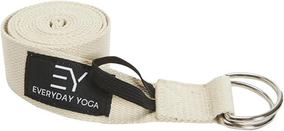 Everyday Yoga Strap with Metal D-Ring - Durable Stretching Strap for Yoga, Pilates, Flexibility & Physical Therapy (6ft, 8ft, 10ft)