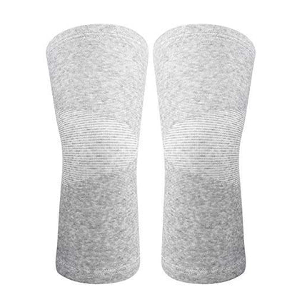 Zerone Bamboo Charcoal Knee Sleeve Elastic Warm Knee Brace Knee Pads Unisex Protective Knee Support For Arthritis Joint Pain Relief Recovery Circulation Improvement(L - Gray)