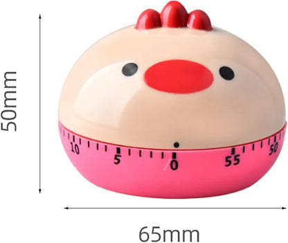 60 Minute Mechanical Kitchen Timers Cute Cartoon Animal Shape Mini Countdown Timer for Teachers Classroom Kids Homework Reading Adults Cooking Office (Chick)