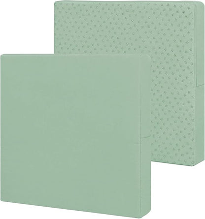 Easy-Going Waterproof Patio Cushion Covers 20x18x4 inch 2 Pack Replacement Non-Slip Outdoor Seat Cushion Slipcover with Zipper. Greyish Green