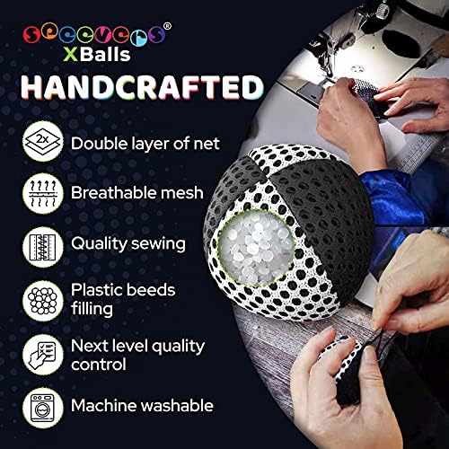 speevers Juggling Balls for Beginners and Professionals Set of 3, Juggling Bean Bags 14 Colors Available, 2 Layers of Net and Carry Case, Original Xballs Juggling Balls (Black - White, 4.2 oz)