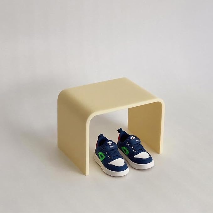 Acrylic Kids' Step Stool – Small Footstool for Bathroom, Kitchen & Bedroom, 12.5”x9.7”x9”, Holds 200lbs, Multi-Use as Toilet Stool, Shower/Water-Resistant Stool, Seating and Placing Items (Off-White)