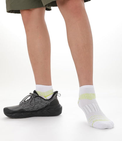 BAMBOO COOL Men's Athletic Ankle Socks Moisture Wicking, Anti-Odor Breathable Running Mesh Socks Arch Support, 8 Pack