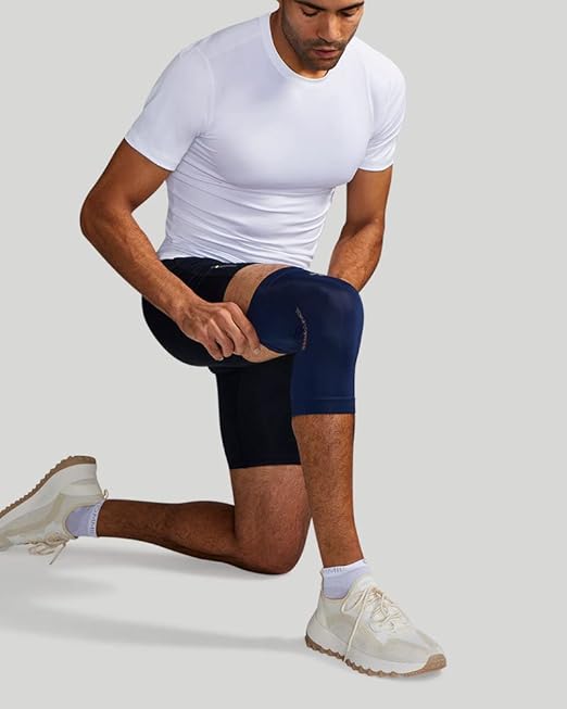 Tommie Copper Core Compression Knee Sleeve, Unisex, Men & Women | 4D Stretch, Breathable Support for Muscle & Joint Stability - Dark Navy - Small