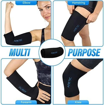 2 Pack - Premium Cold Therapy Compression Ice Sleeve, Knee Ice Pack Wrap for Injuries, Elbow, Quad & Hamstring Relief, Flexible & Reusable Cold Wrap Recovery for Meniscus, ACL, MCL, Ice & Heat Therapy