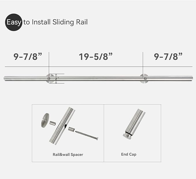 DIYHD 6.6FT Stainless Steel Sliding Library Ladder Hardware Kit, Bottom Wheel with Brake,300 lbs Capacity, Satin Finish (No Ladder)