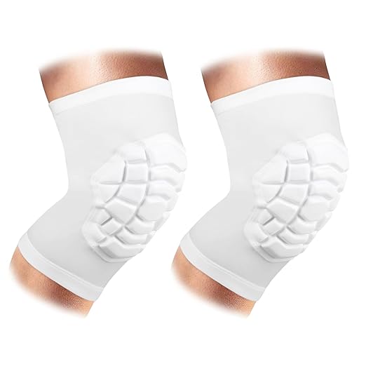 Wrestling Knee Pads Short Knee Sleeve, 2 Pcs Knee Compression Sleeve for Football, Basketball, Volleyball(White_XXL_2 Pcs)