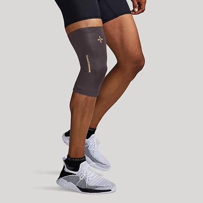 Tommie Copper Infrared Compression Knee Sleeve, Self Warming Knee Compression, Muscle Support & Stability, Slate Grey, Large