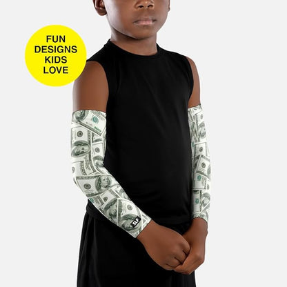 SLEEFS Arm Sleeves for Kids - Athletic Sports Sleeve for Youth Boys and Girls - UV Protection - Football Baseball Basketball