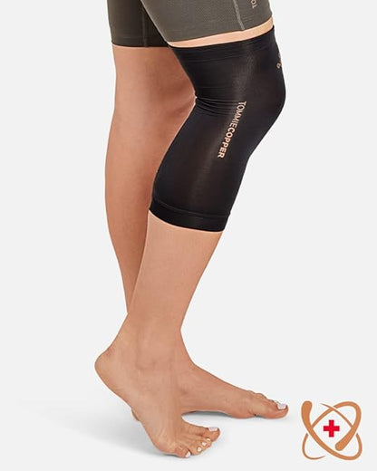 Tommie Copper Core Compression Infrared Knee Sleeve, Unisex, Men & Women, 4D Stretch Infrared Infused, Self-Warming Sleeve for Muscle Support & Stability - Black - X-Large