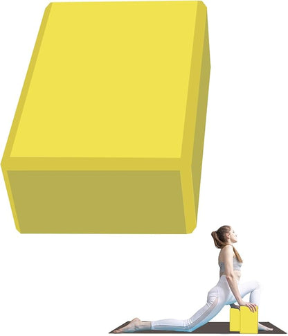 Yoga Block - Unsupported Latex Eva foam - Soft non slip surface with bevel for yoga, pilates, meditation - Yoga accessories for stability, balance and deep stretching