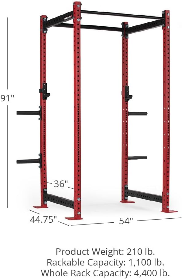 Titan Fitness T-3 Series Power Rack, 1,100 LB Capacity Cage for Weightlifting and Strength Training