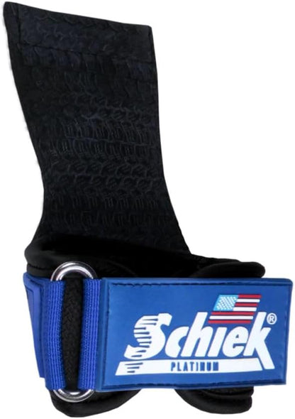 Schiek Sports Model 1907 Platinum Edition Ultimate Grips - 3 in 1 Weight Lifting Straps Wrist Wraps and Grip Pads - Secure Non Slip Control and Comfort for Strength Training