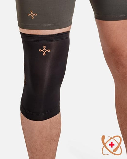 Tommie Copper Core Compression Infrared Knee Sleeve, Unisex, Men & Women, 4D Stretch Infrared Infused, Self-Warming Sleeve for Muscle Support & Stability - Black - X-Large