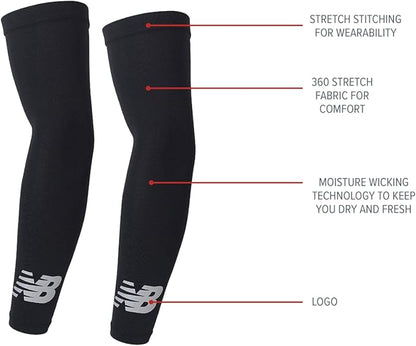 New Balance Unisex Outdoor Sports Compression Arm Sleeves, Arm Warmer, 1 Pair