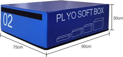 Box Jump, Soft Foam Enhanced Box Jump, Plyometric Training Box, Stackable Box Jump, Used for Jump Training, Pressure Training and Physical Training. Suitable for Home Gym Exercise