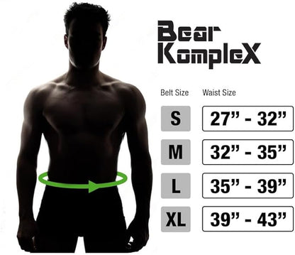 Bear KompleX Premium Leather APEX Weightlifting Belt, Abdominal & Back Support, Powerlifting, Squats and Weight Training, Low Profile Firm Back Easily Adjustable.