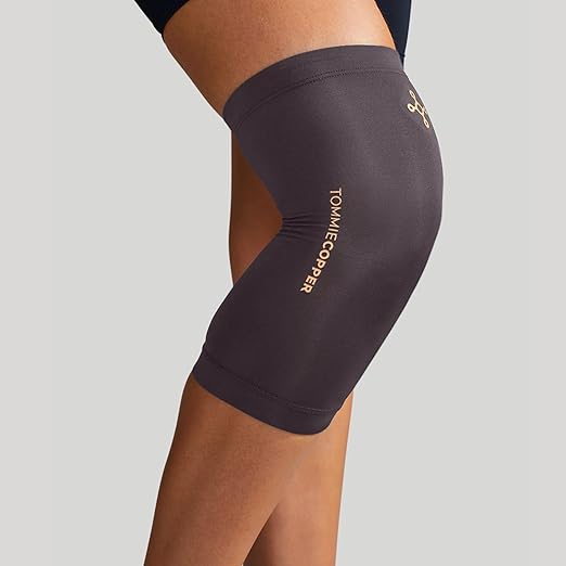 Tommie Copper Infrared Compression Knee Sleeve, Self Warming Knee Compression, Muscle Support & Stability, Slate Grey, 2XL