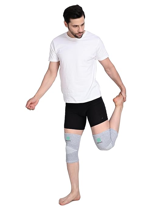 Bamboo Knee Compression Sleeve for Men and Women Bamboo Knee Brace for Men and Women Knee Pain, Gym, Running, Basketball, Meniscus Tear, Sports, Joint Pain Relief, Injury Recovery (52-58cm Thigh) (XL)