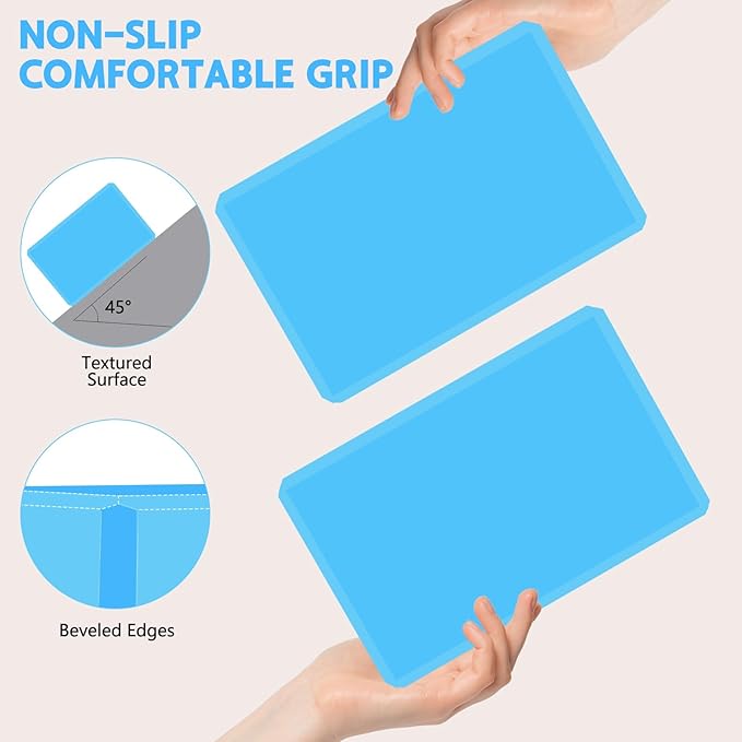 Yoga Block - Supportive Latex-Free Eva Foam - Soft Non-Slip Surface with Beveled Edges for Yoga, Pilates, Meditation - Yoga Accessories for Stability, Balance, Deepen Stretches