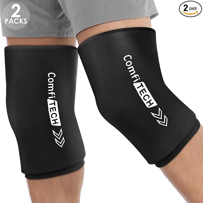 Comfitech Knee Ice Sleeve for Cooling Application, Flexible Cold Gel Pack Reusable, Medium, Two Packs