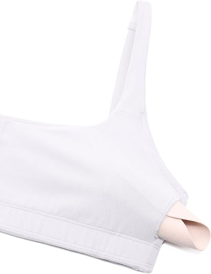 CRZ YOGA Butterluxe Square Neck Spaghetti Strap Sports Bras for Women - Low Coverage Yoga Wireless Padded Cami Crop Top