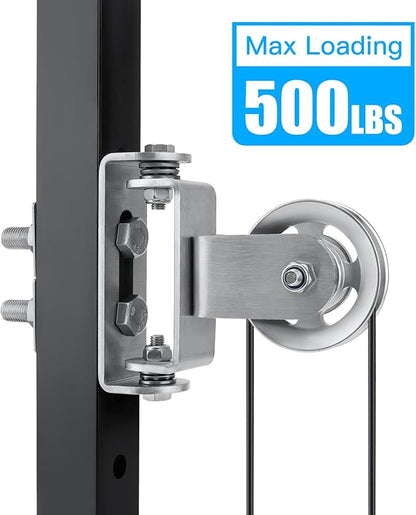 Cable Pulley System for Squat Rack,Gym Pulley Blocks,Upgrade Rotation 180 Degree Rack Mounted Swivel Pulley,Heavy Duty Swivel Pulley for LAT Pulley System,Applicable to:2*2 and 3*3 Inch Power Racks