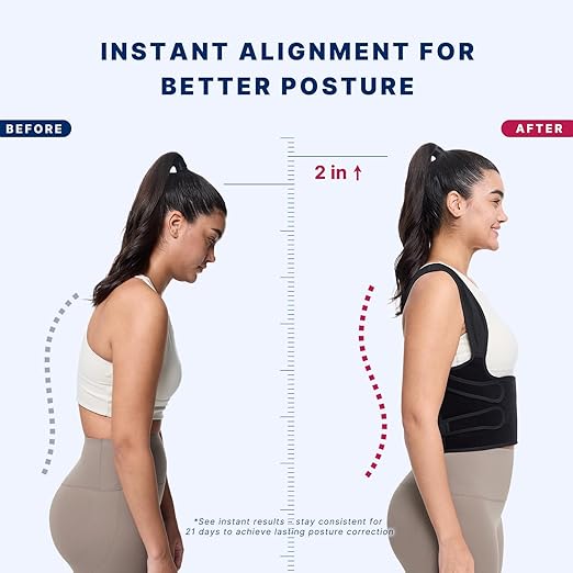 Fit Geno Posture Corrector for Women and Men - Adjustable Back Brace & Straightener for Scoliosis Hunchback Correction Back Pain Spine Corrector Back Support and Posture Trainer (X-Large)
