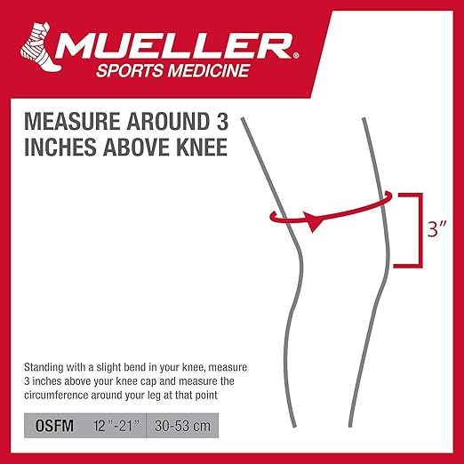 MUELLER Sports Medicine 4-Way Adjustable Knee Brace for Men and Women, Knee Stabilizer for Compression and Pain Relief Support, Ideal for Arthritis, Sprains, Black, One Size