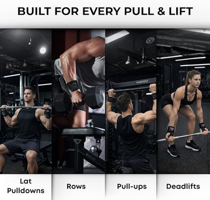 Lifting Straps with D Ring – Wrist Support for Weightlifting, Deadlifts & Cable Machine Workouts, Padded Non-Slip Gym Wrist Straps for Men and Women, Secure Fit Weight Lifting Straps