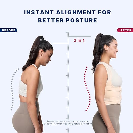 Fit Geno Back Brace Posture Corrector for Women & Men: Shoulder Straightener Adjustable Full Back Support Pain Relief - Scoliosis Hunchback Spine Corrector (Medium)